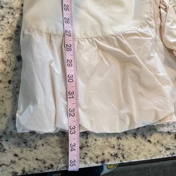 Blanc Noir Ruffle Trench Jacket Womens M Cream Coquette Avant-Garde Belted Coat - Picture 11 of 11